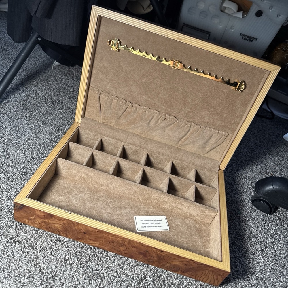 Vintage Italian Nordstrom Wood Jewelry Box Briarwood | Burlwood Italy